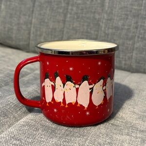 World Market Red Penguin Mug
